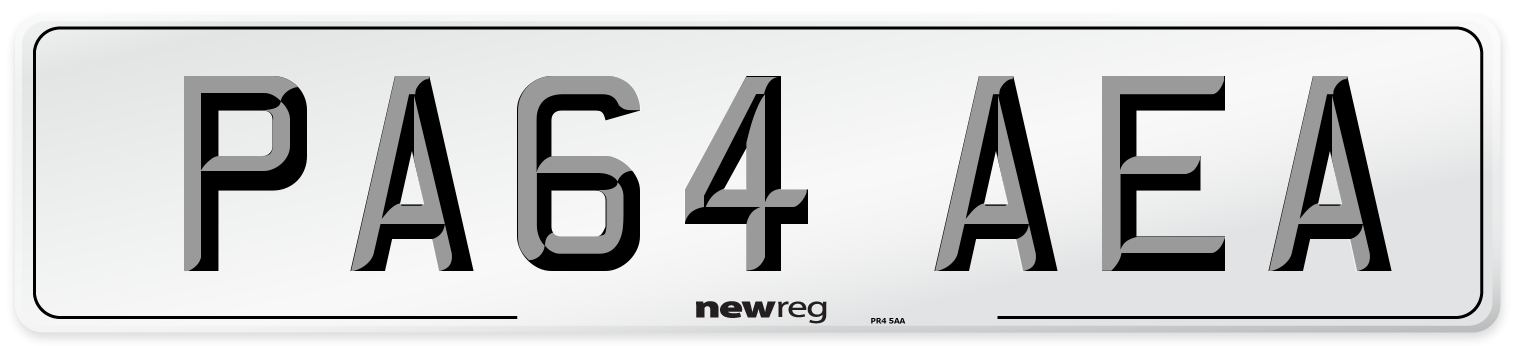 PA64 AEA Number Plate from New Reg